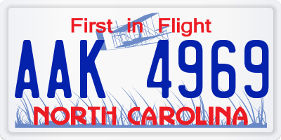 NC license plate AAK4969