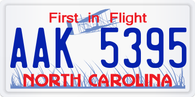 NC license plate AAK5395