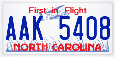 NC license plate AAK5408