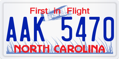 NC license plate AAK5470
