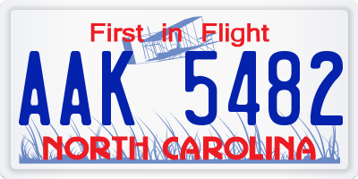 NC license plate AAK5482