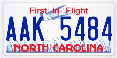 NC license plate AAK5484