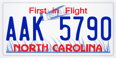 NC license plate AAK5790