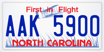 NC license plate AAK5900