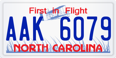NC license plate AAK6079