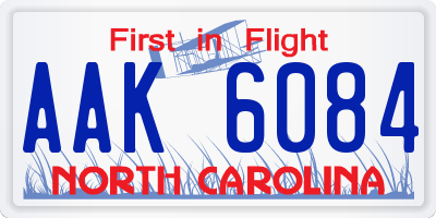 NC license plate AAK6084