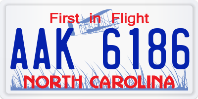 NC license plate AAK6186