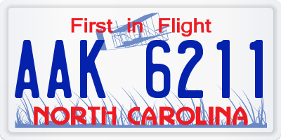 NC license plate AAK6211