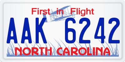 NC license plate AAK6242