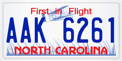 NC license plate AAK6261
