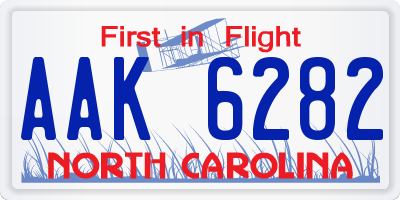 NC license plate AAK6282