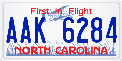 NC license plate AAK6284