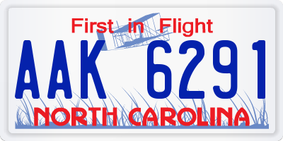 NC license plate AAK6291