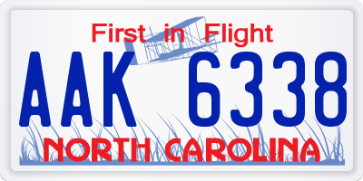 NC license plate AAK6338