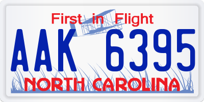 NC license plate AAK6395