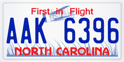 NC license plate AAK6396