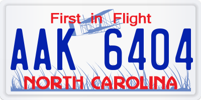 NC license plate AAK6404
