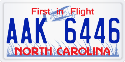 NC license plate AAK6446