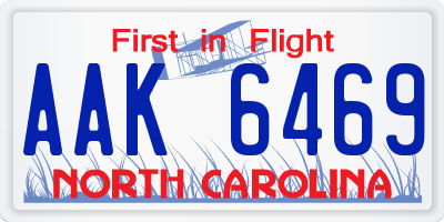 NC license plate AAK6469