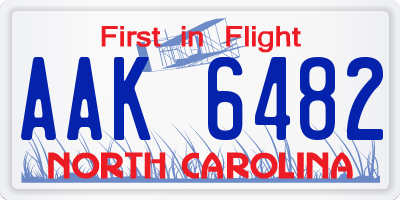 NC license plate AAK6482