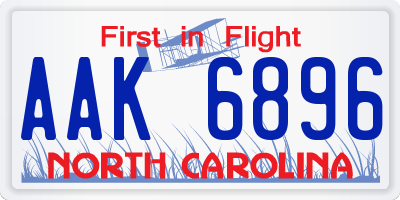 NC license plate AAK6896