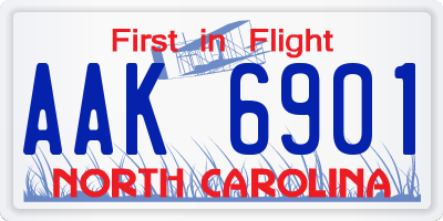 NC license plate AAK6901