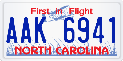 NC license plate AAK6941