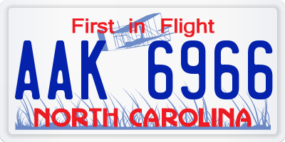 NC license plate AAK6966