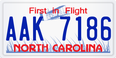 NC license plate AAK7186