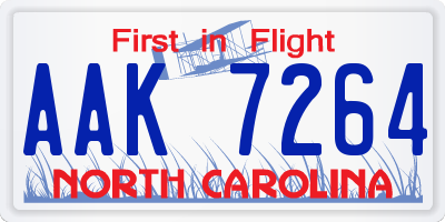 NC license plate AAK7264
