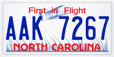 NC license plate AAK7267