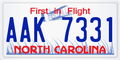 NC license plate AAK7331