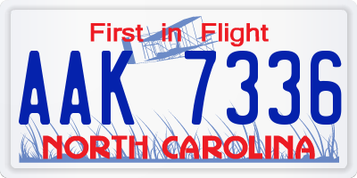NC license plate AAK7336