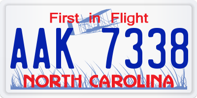 NC license plate AAK7338