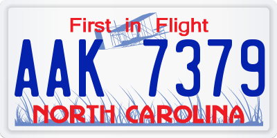 NC license plate AAK7379