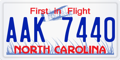 NC license plate AAK7440