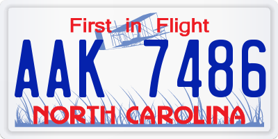 NC license plate AAK7486