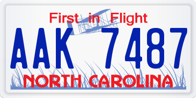 NC license plate AAK7487