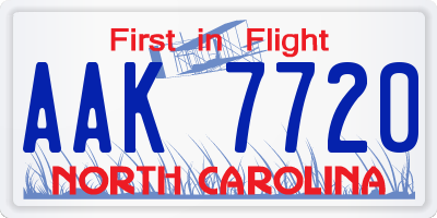 NC license plate AAK7720