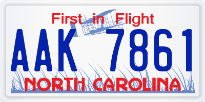 NC license plate AAK7861