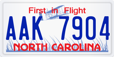 NC license plate AAK7904