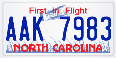 NC license plate AAK7983
