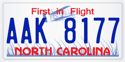 NC license plate AAK8177