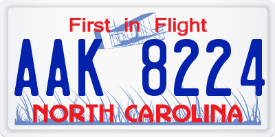 NC license plate AAK8224