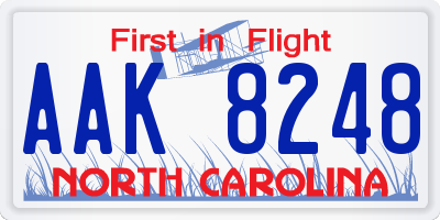 NC license plate AAK8248