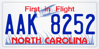 NC license plate AAK8252