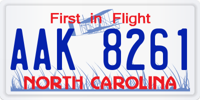 NC license plate AAK8261