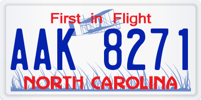 NC license plate AAK8271