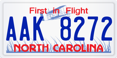 NC license plate AAK8272