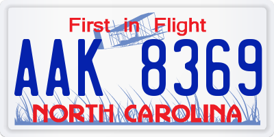 NC license plate AAK8369